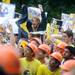 Michigan fans cheer and hold signs during a live broadcast of ESPN Game Day at Ingalls Mall on Saturday morning. Melanie Maxwell I AnnArbor.com